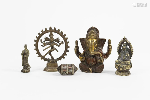 GROUP OF FIVE RELIGIOUS METALWORKS