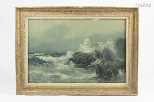 WATERCOLOR PAINTING OF A SHORE SCENE