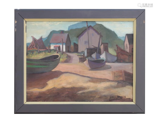 FRAMED OIL ON CANVAS PAINTING, OF A LANDSCAPE
