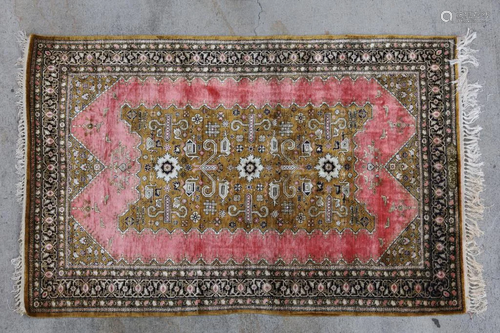 SILK AND WOOL QUM RUG