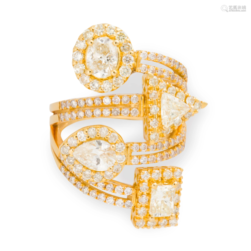 A diamond and eighteen karat gold ring