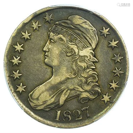 1827 Capped Bust Half Dollar PCGS VF-30 Square Base 2