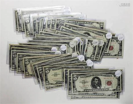Pack of 50 1953/ 1963 $5 Legal Tender Notes