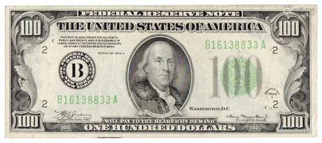 Fr.2153-B 1934-A $100 Federal Reserve Note