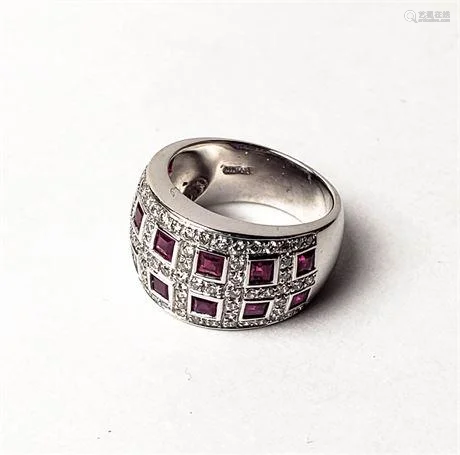 Diamond and Ruby 14k Ring 1.50cts dia.82 cttw