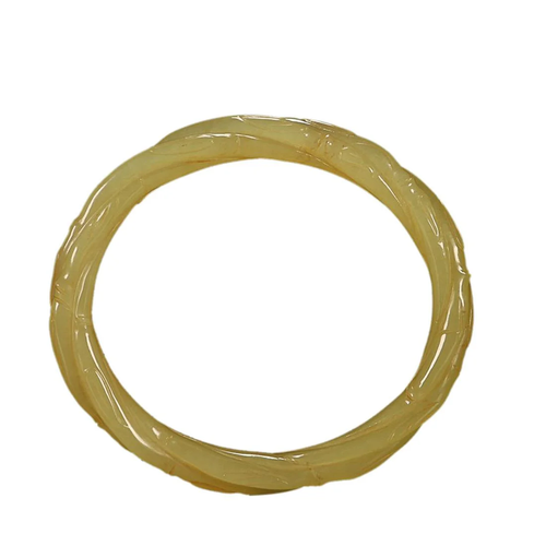 HETIAN YELLOW JADE 'BAMBOO' BANGLE