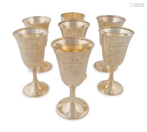 A Collection of Seven American Silver Goblet Trophies