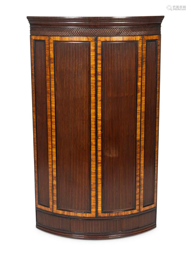 A George III Mahogany and Cross-banded Hanging Corner