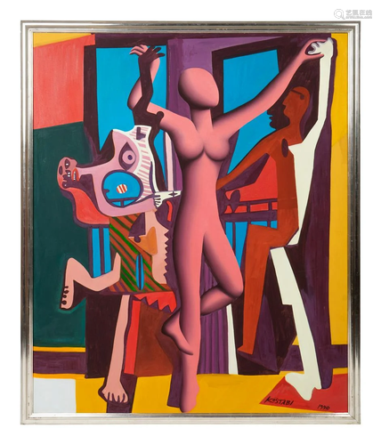 Mark Kostabi (American, b. 1960) Last Tango in Cubism,