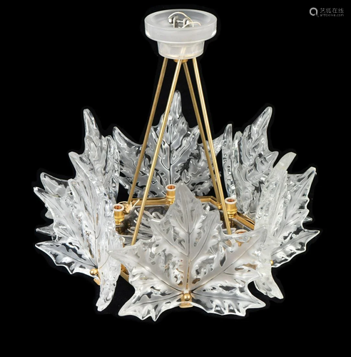 A Lalique Champs-Elysees Chandelier Height 19 x