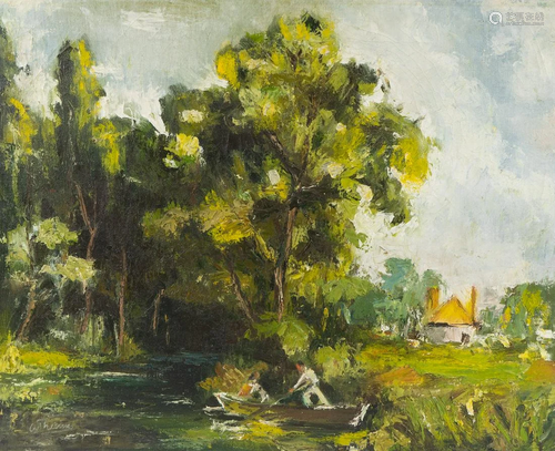 Anthony Thieme (American, 1888-1954) Riverscape with