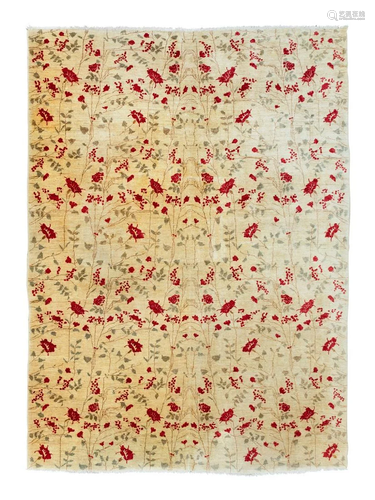 A Floral Patterned Wool Rug 12 feet 7 inches x 8 feet