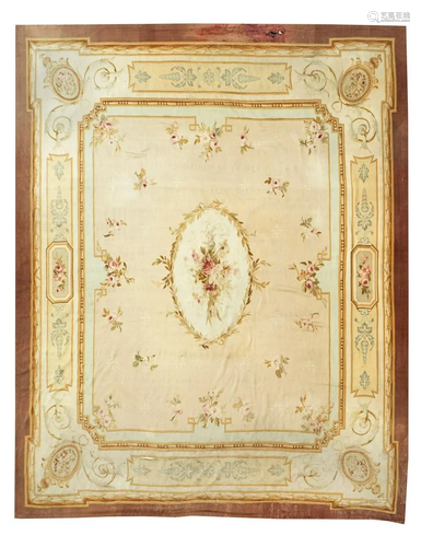 An Aubusson Tapestry Rug 15 feet 3 inches x 13 feet.