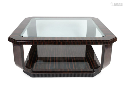 A French Art Deco Style Macassar Two-Tier Coffee Table