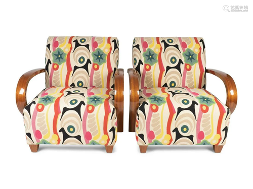 A Pair of Bentwood Lounge Chairs in Clarence House