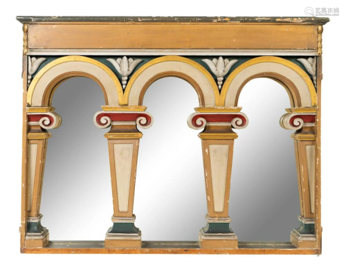 A Pair of Neoclassical Style Painted Mirrors Height 29