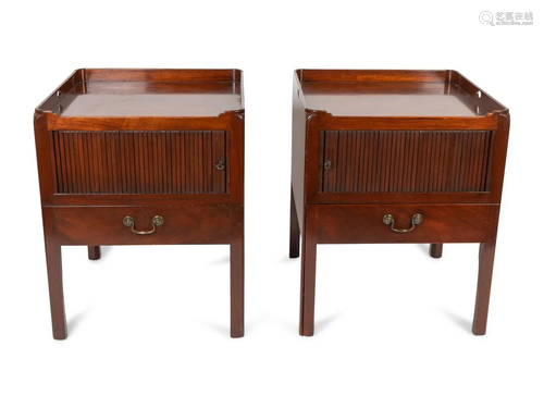 A Pair of George III Mahogany Bedside Commodes