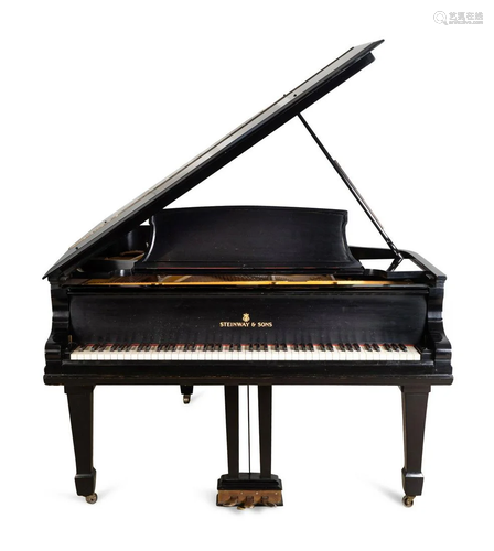 A Steinway & Sons Ebonized Model A Salon Grand Piano