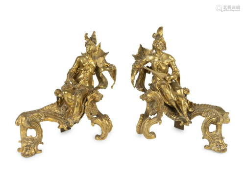 A Pair of Louis XV Style Chinoiserie Gilt Bronze
