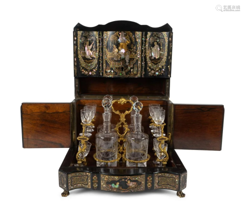 A Napoleon III Mother-of-Pearl Inlaid Cave a Liqueur