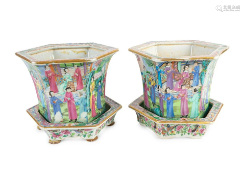 A Pair of Chinese Export Famille Rose Porcelain