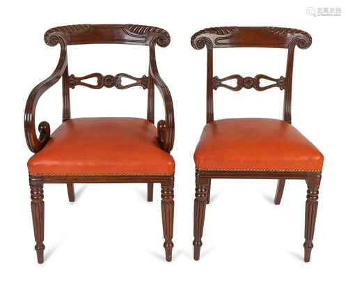 A Set of Seven Regency Dining Chairs Attr. to Gillows