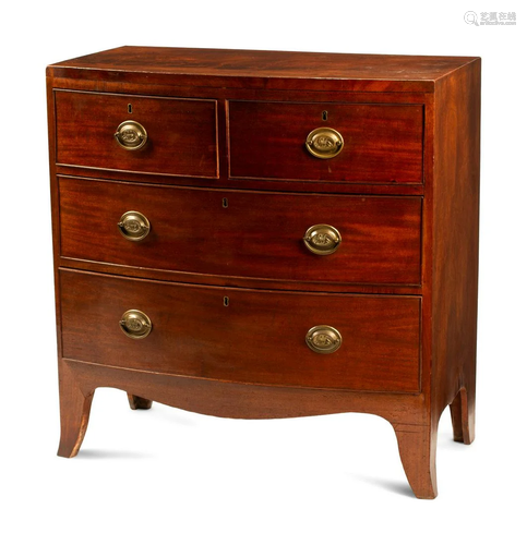 A George III Mahogany Bowfront Chest of Drawers Height