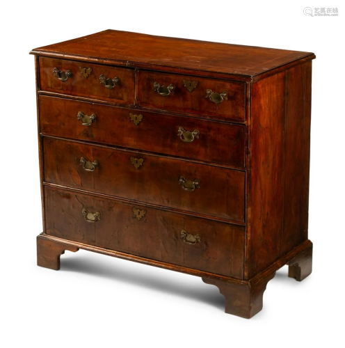 A George II Style Inlaid Walnut Chest of Drawers Height
