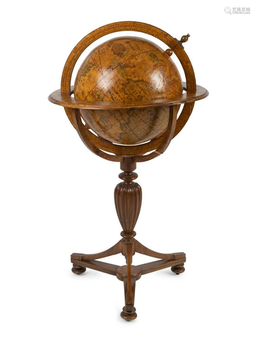 A Regency Style Walnut Terrestial Globe with