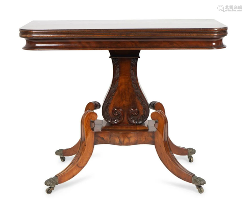 A William IV Mahogany Flip Top Table Height 29 x width