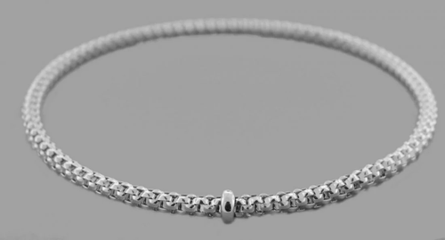 NEW 14K WHITE GOLD LADIES STRETCHABLE BANGLE BRAC…