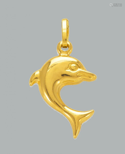 NEW 14K YELLOW GOLD DOLPHIN PENDANT POLISHED