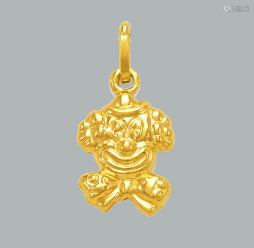 NEW 14K YELLOW GOLD CLOWN PENDANT / CHARM