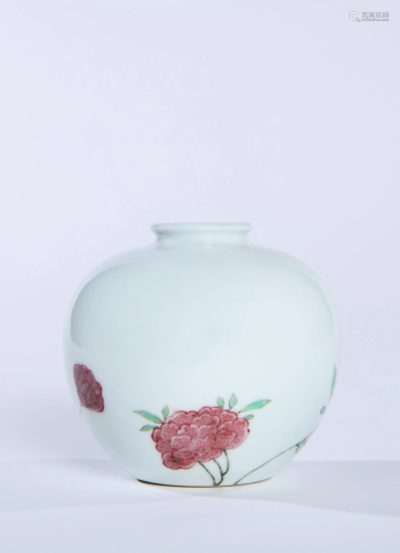 A Famille Verte Apple Shaped Jar Kangxi Style