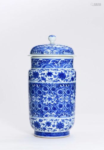 A Blue and White Jar Qianlong Style