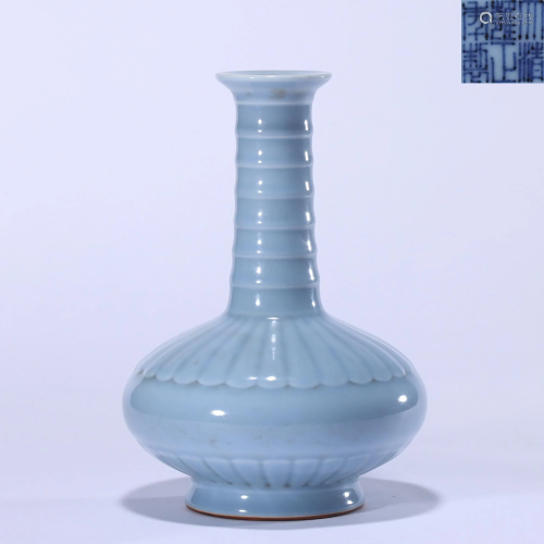A Sky Blue Glazed Banded Vase Yongzheng Style
