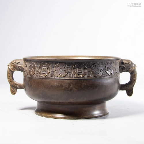 A Bronze Censer with Double Handles