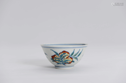 A Doucai Three Abundances Cup Yongzheng Style