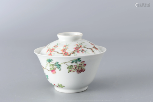 A Famille Rose Floral Bowl Qing Style