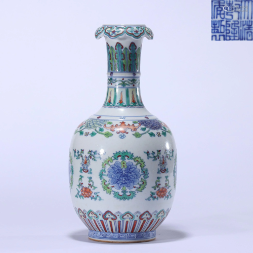 A Doucai Floral Vase Qianlong Style