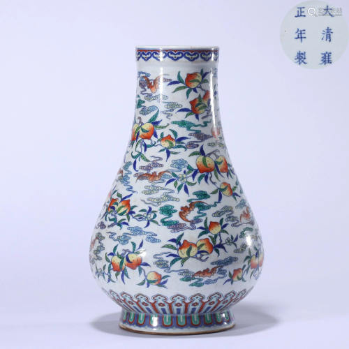 A Doucai Longevity Vase Yongzheng Style