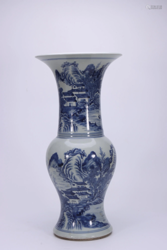 Blue and White Yen-yen Vase Qianlong Style