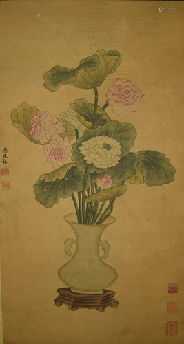 A Chinese Scroll Painting By Jiang Tingxi