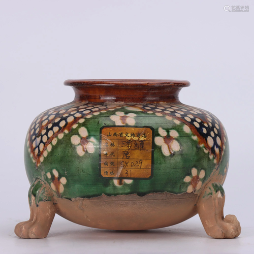 Sancai Glazed Pottery Jar Tang Style