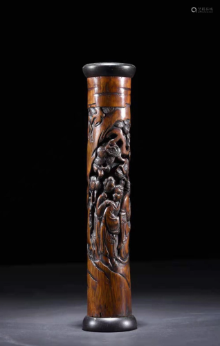 A Carved Bamboo Incense Holder