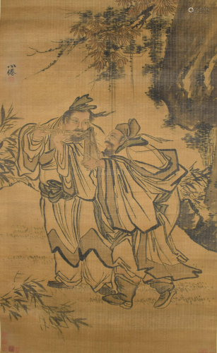 A Chinese Scroll Painting By Wu Wei