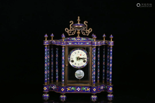 A Cloisonne Enamel Clock