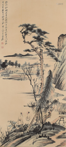 A Chinese Scroll Painting By Zhang Daqian