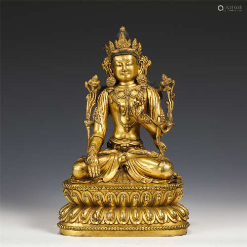 GILT BRONZE FIGURE OF BUDDHA