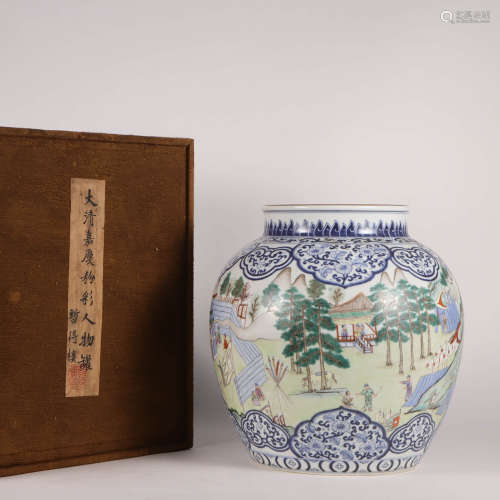 A Doucai Figures Porcelain Jar